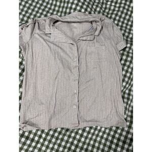 Beige and White Stripped PJ Set